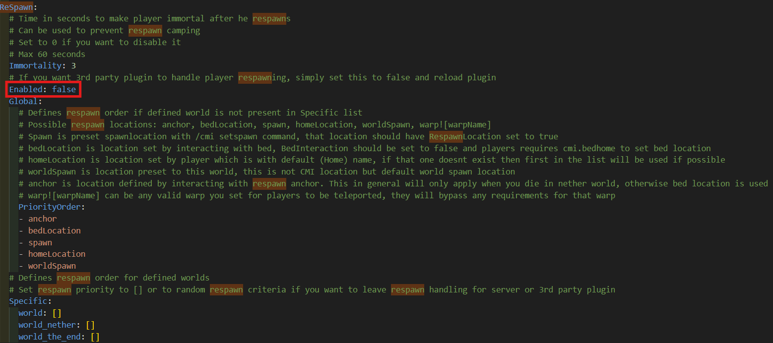 CMI respawn handling